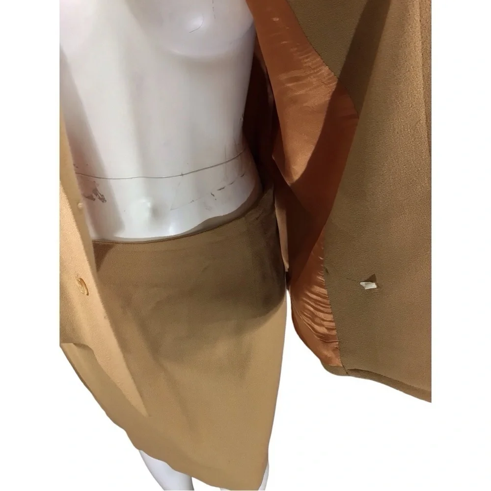 Rena Rowan Tan 2 Piece Business Skirt Suit EUC size16